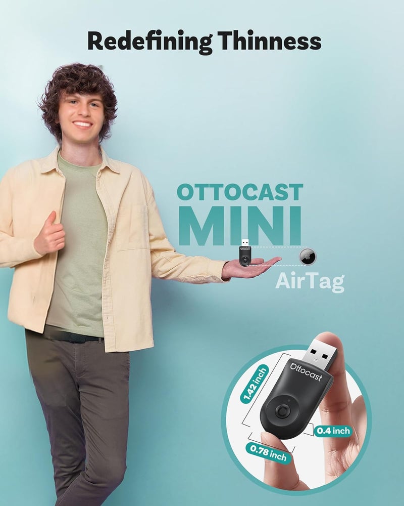 Ottocast Mini 2025 2-in-1 Wireless CarPlay/Android Auto Adapter, 5GHz WiFi, Auto Connect for 2016+ Cars - Image 5